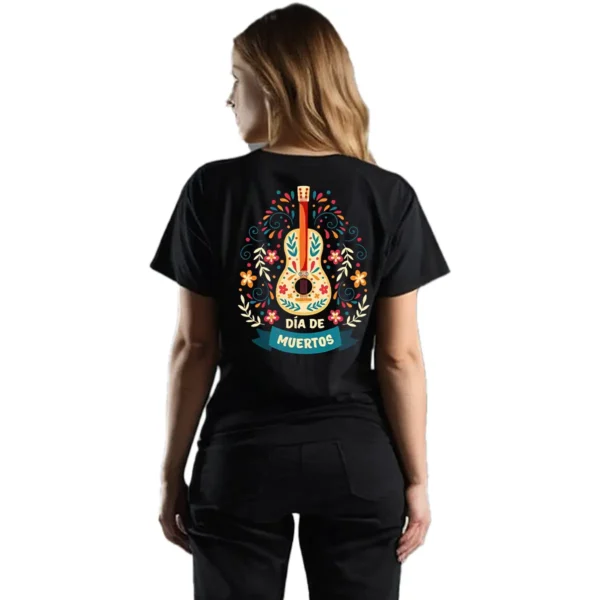 Playera Dia de Muertos Guitarra Mujer