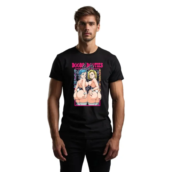 Playera Dragon Ball 18 y Bulma Waifus Hombre