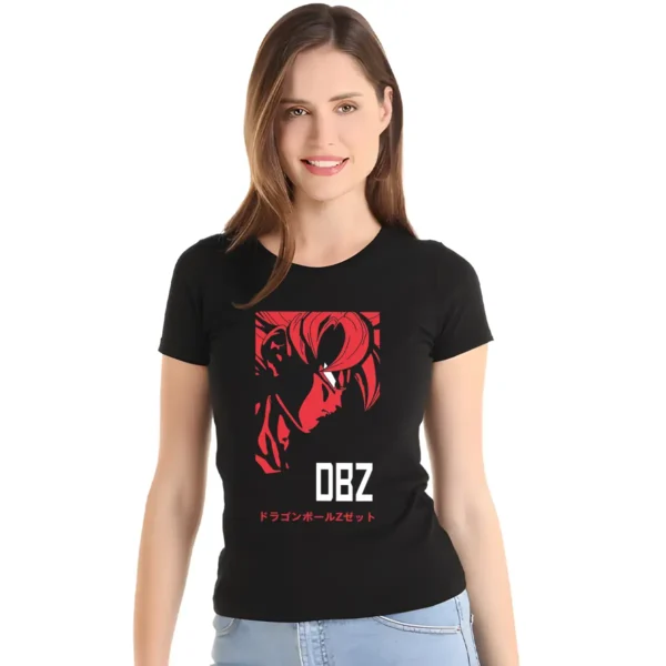 Playera Dragon Ball Goku Rojo Mujer