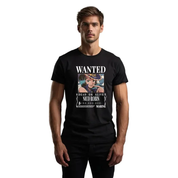 Playera One Piece Wanted Nico Robin Hombre
