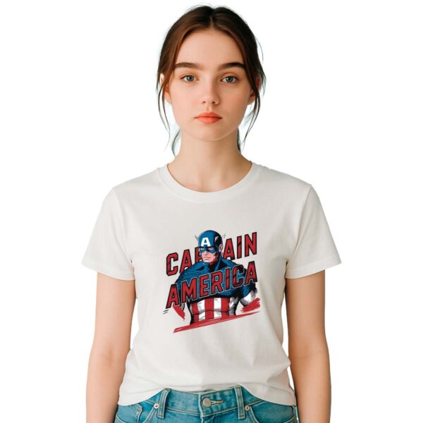 Playera Capitan America Letras Mujer