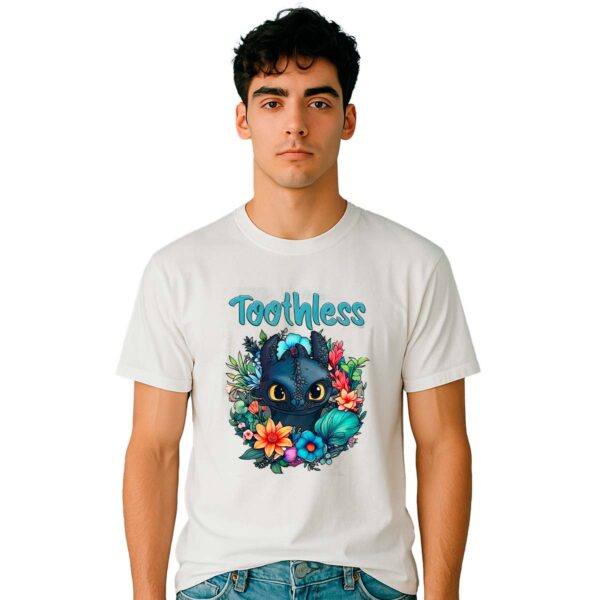 Playera Como entrenar a tu dragon Chimuelo Flores Hombre
