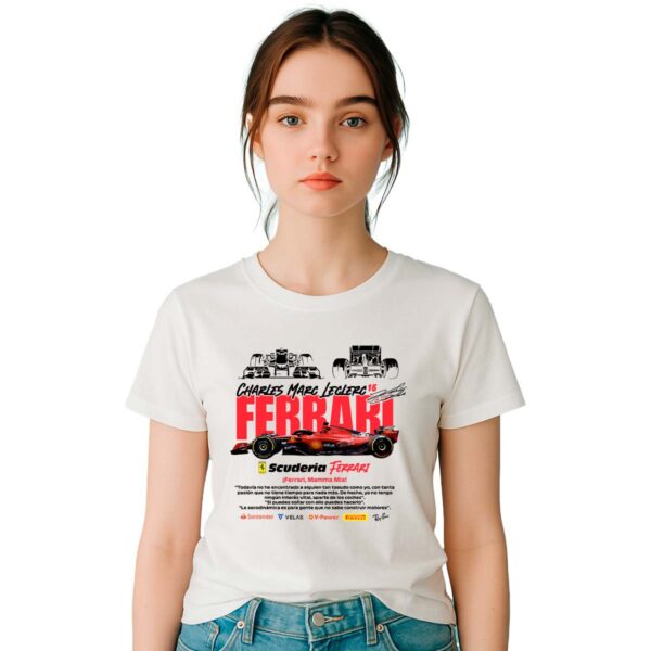 Playera F1 Ferrari Leclerc Mujer