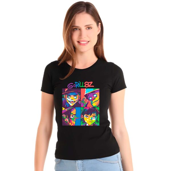 Playera Gorillaz Cuadros Mujer