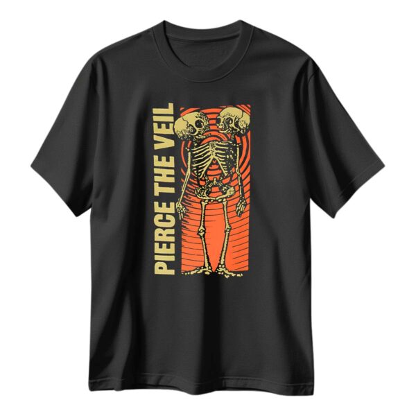 Playeras Pierce the Veil Black Conjoined Skeleton