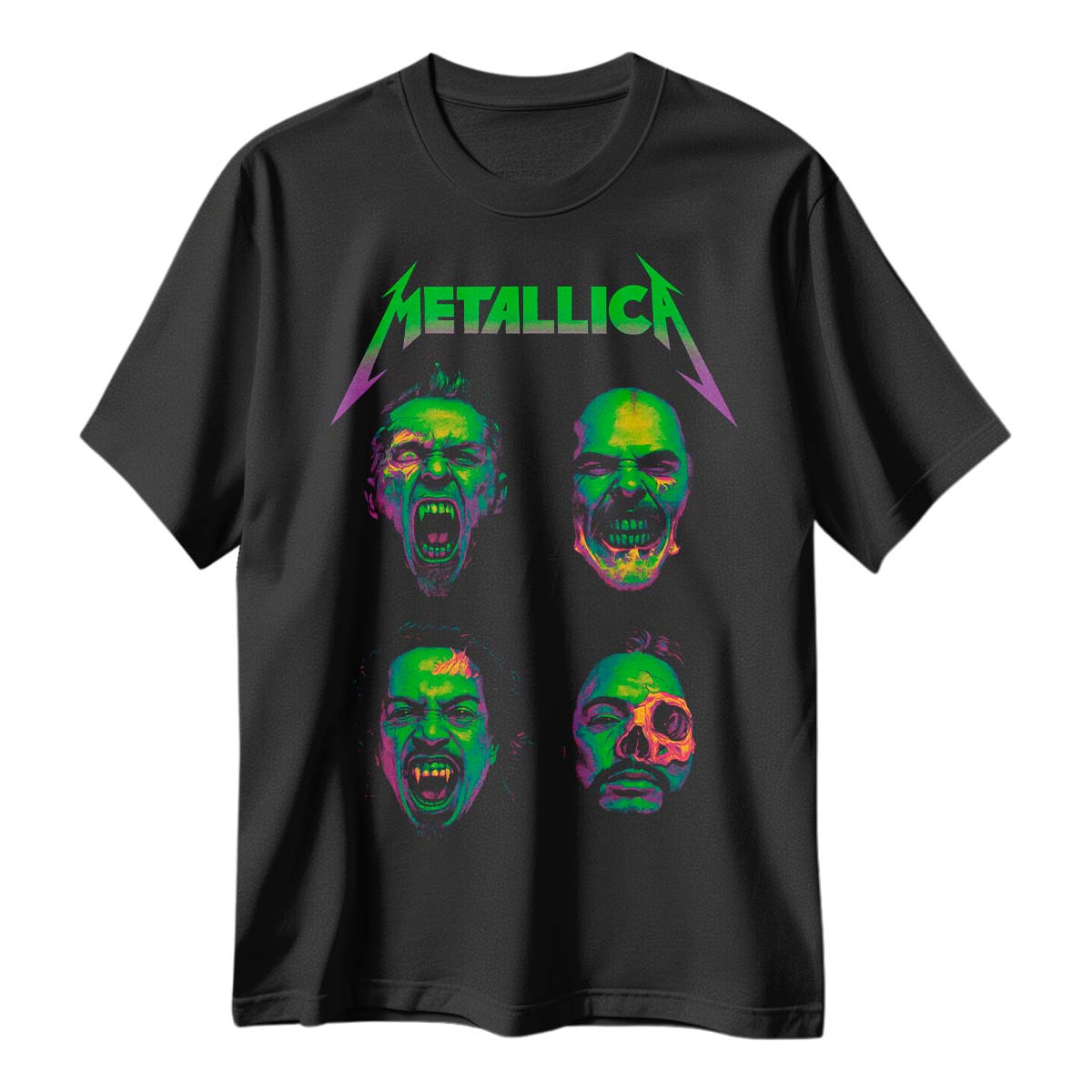 Playera Metallica Furia Neon Y Poder Zombi