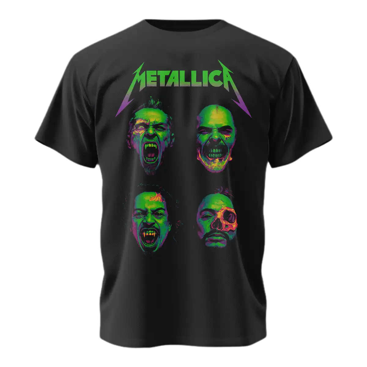 Playera Metallica Furia Neón y Poder Zombi