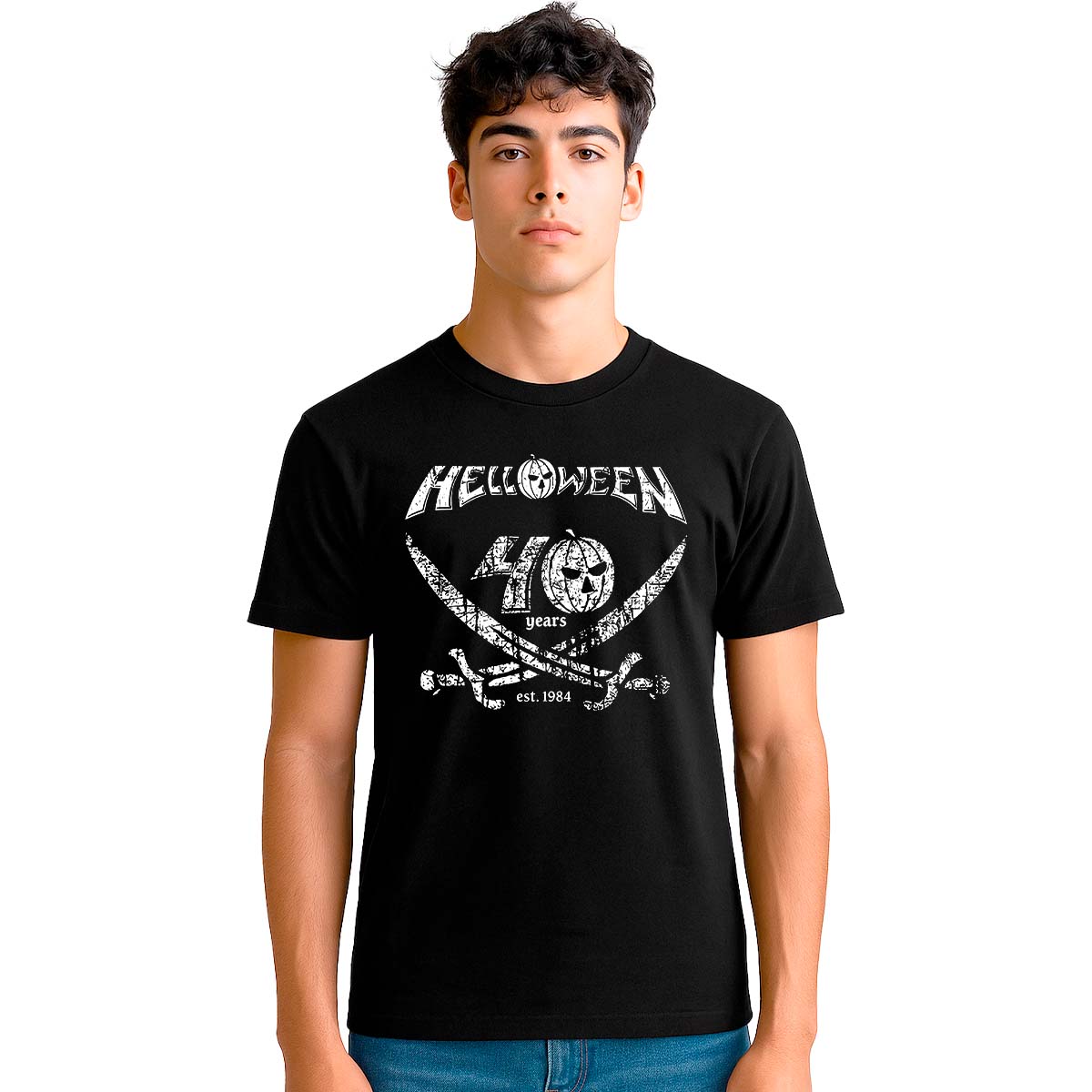 Playera Helloween Pumpkin Pirate 40 Years Hombre