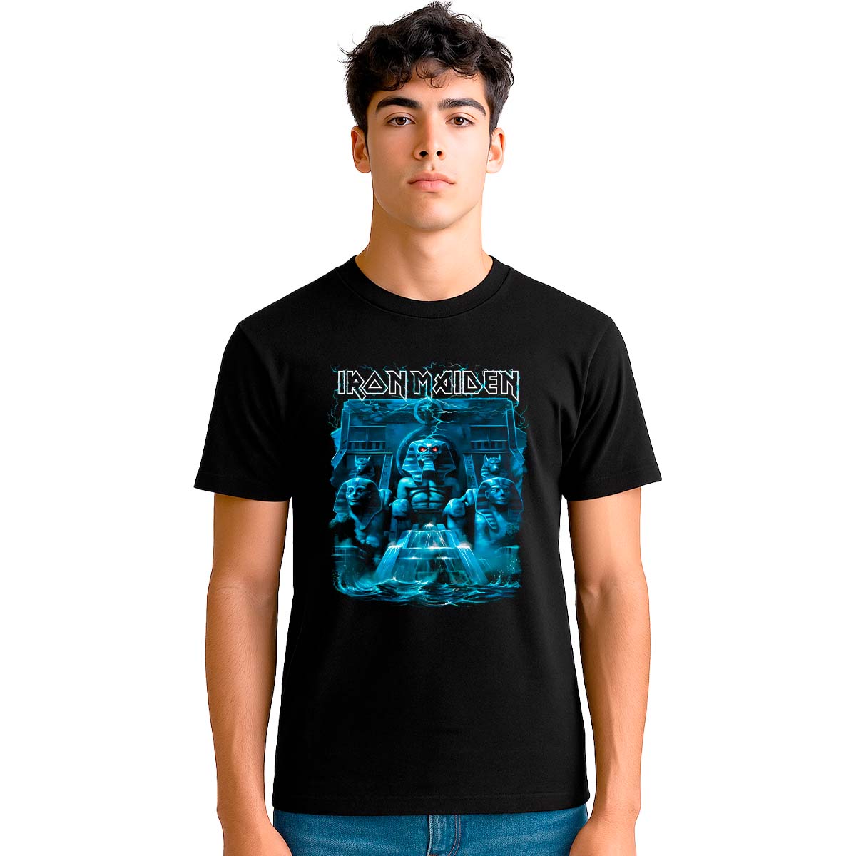 Playera Iron Maiden Powerslave Azul Hombre
