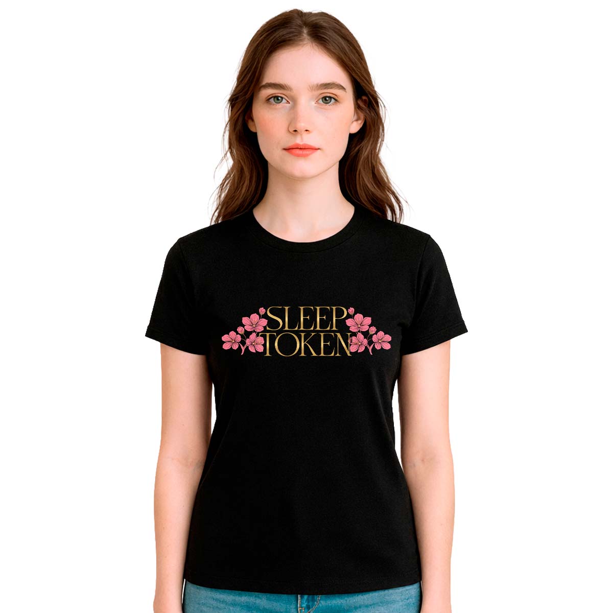 Playera Sleep Token EIA Tour Puff Logo Flower Mujer