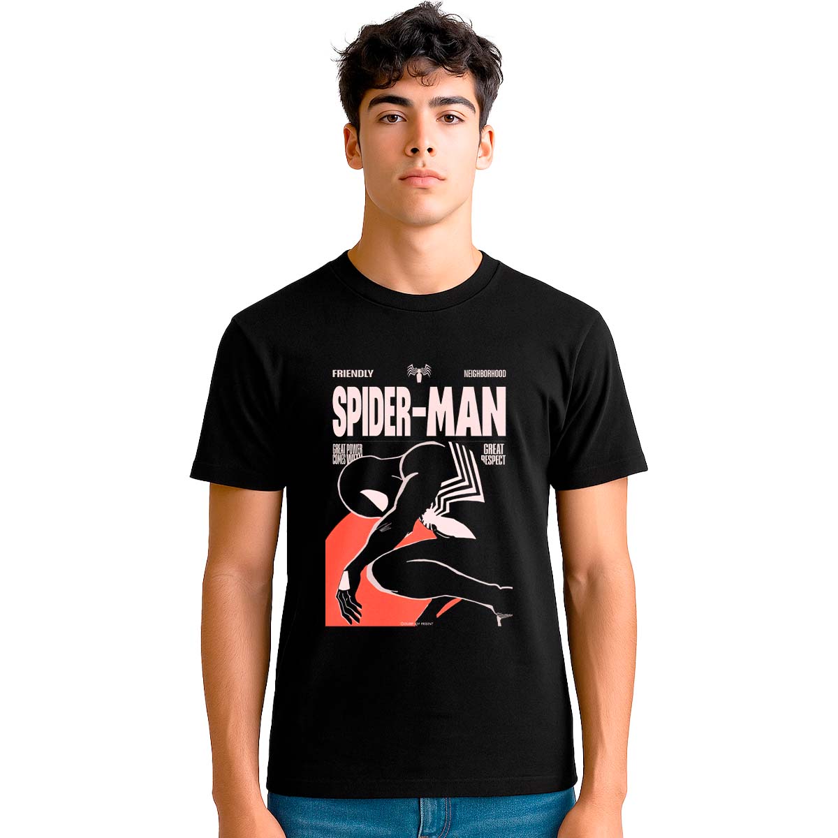 Playera Spiderman Black Suit Comic Hombre