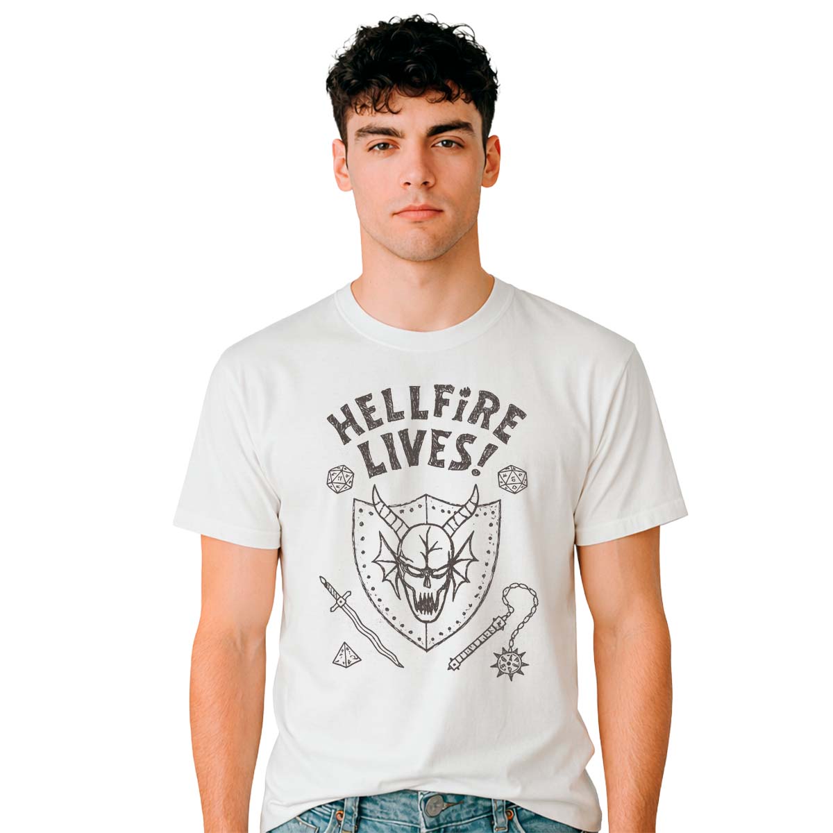 Playera Stranger Things Hellfire Lives Hombre